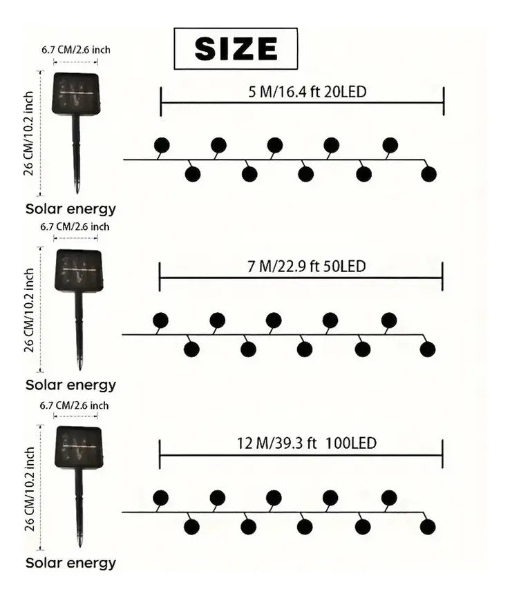 Guirnalda Solar LED en Esfera 5 metros
